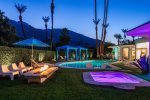 Pool, Spa and Fire Pit At Night